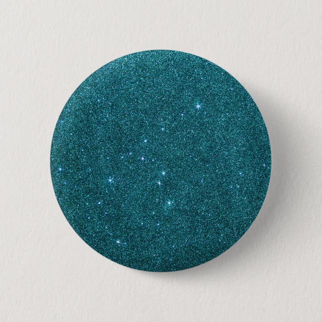 Bild des trendy aquamarinen Glitters Button (Vorderseite)