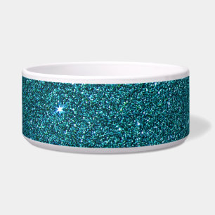 Bild des trendy aquamarinen Glitters Napf