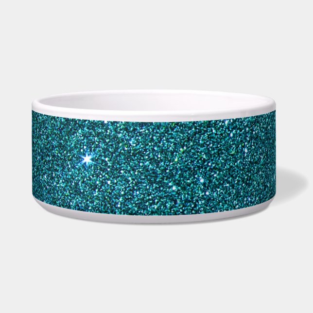 Bild des trendy aquamarinen Glitters Napf (Vorderseite)