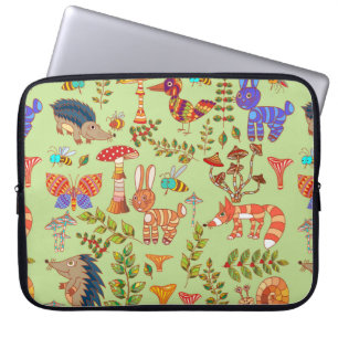 Bild des Waldlebens. Flora und Fauna. Vinta Laptopschutzhülle