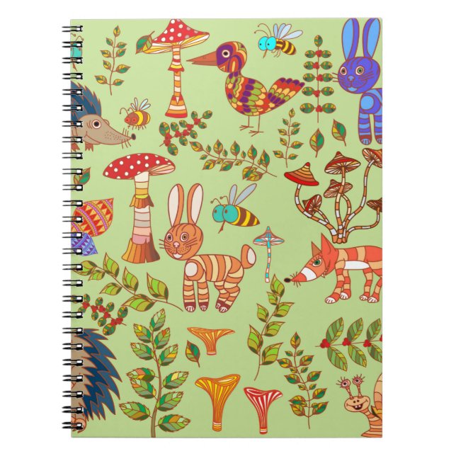 Bild des Waldlebens. Flora und Fauna. Vinta Notizblock (Vorderseite)