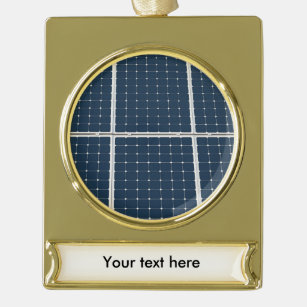 Bild einer SolarPowerplatte lustig Banner-Ornament Gold