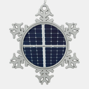 Bild einer SolarPowerplatte lustig Schneeflocken Zinn-Ornament