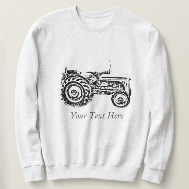 Bild eines alten grauen Massetraktors Sweatshirt (Design vorne)