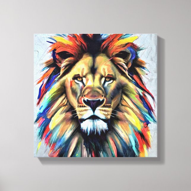 Bild eines großen Löwen Leinwanddruck (Vorderseite)
