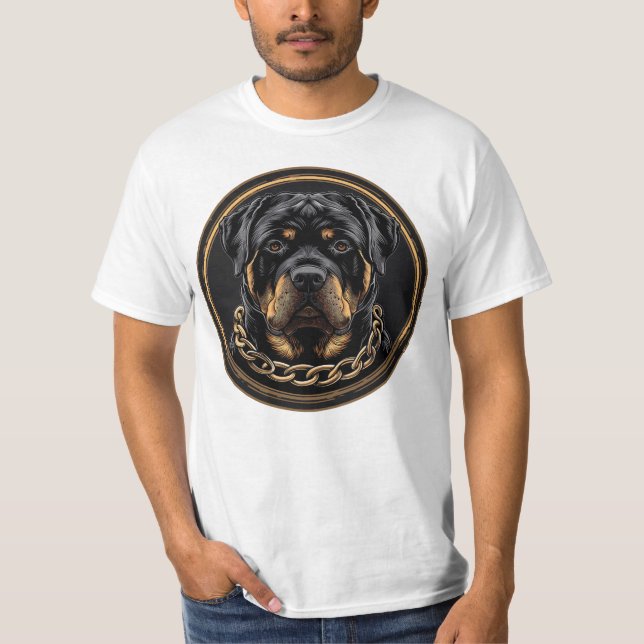 Bild eines Rottweilers mit Kragen T-Shirt (Vorderseite)