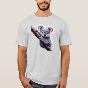Bild eines süßen Koala auf einem Ast. T-Shirt