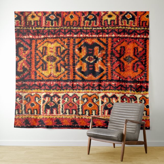 Bild eines Vintagen Teppichs. Beeindruckende Textu Wandteppich (Beispiel (Horizontal))