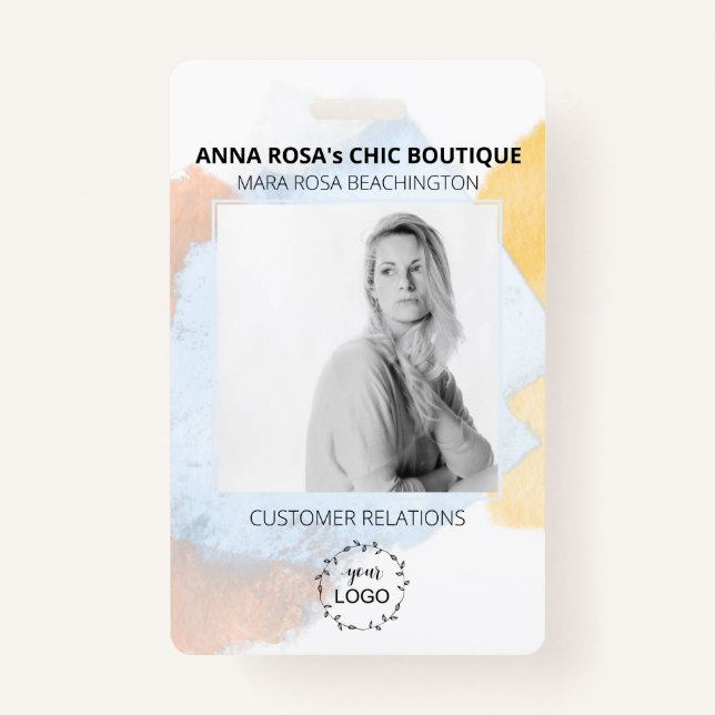 *~* Bild für Mitarbeiter - Logo - Bar-Code-Abzeich Ausweis (Vorderseite)