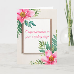 Bild gerahmt durch Aquarellfarben-Blume Dankeskarte