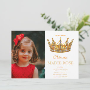 Bild Gold Prinzessin Krone Märchen Geburtstag Einladung
