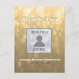 Bild hinzufügen| Danke | Gold Postkarte