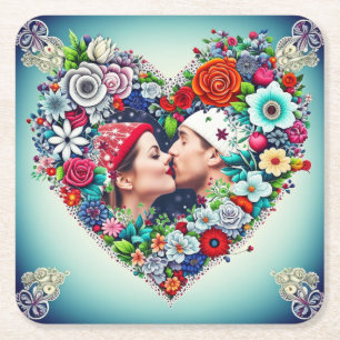 Bild hinzufügen   Rahmen für Blumenkohl Rechteckiger Pappuntersetzer