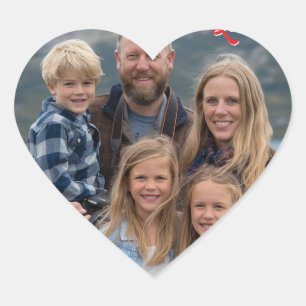 Bild hochladen Benutzerdefiniertes Foto Frohen Val Herz-Aufkleber