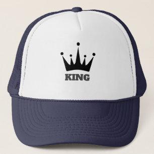 Bild-Hutkappe mit weißem und Navy-Color-King-Text Truckerkappe