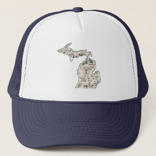 Bild-Karten-Baseball-Art Michigans Vintage Truckerkappe