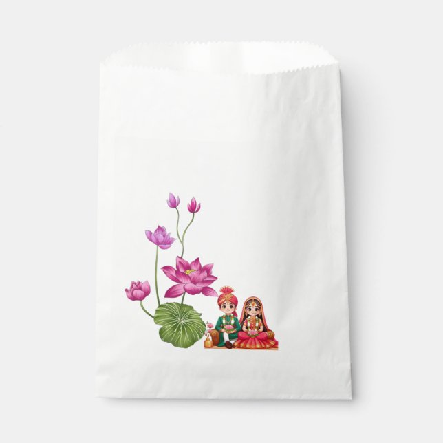 Bild Lotus, Braut und Bräutigam Geschenktütchen (Vorderseite)