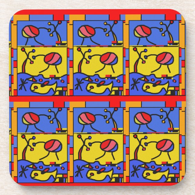 Bild mit der modernen Fischkunst Getränkeuntersetzer (Vorderseite)