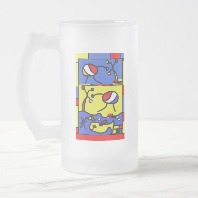 Bild mit der modernen Fischkunst Mattglas Bierglas (Links)