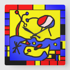 Bild mit der modernen Fischkunst Quadratische Wanduhr