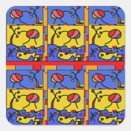 Bild mit der modernen Fischkunst Quadratischer Aufkleber