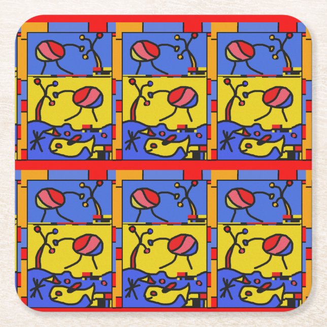 Bild mit der modernen Fischkunst Rechteckiger Pappuntersetzer (Vorderseite)