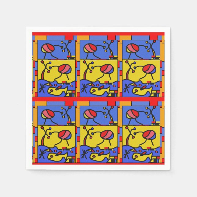 Bild mit der modernen Fischkunst Serviette (Vorderseite)