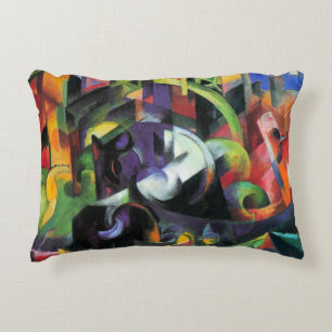 Bild mit Rindern von Franz Marc, Vintage Art Dekokissen