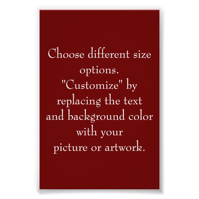 Bild oder Kunstwerk hinzufügen, erstellen Sie es a Fotodruck (Vorne)