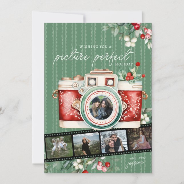 Bild perfekt | Vintages Camera Holiday Foto Karte (Vorderseite)