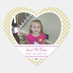 Bild: Polka-dot Herz: Save the Date Stickers