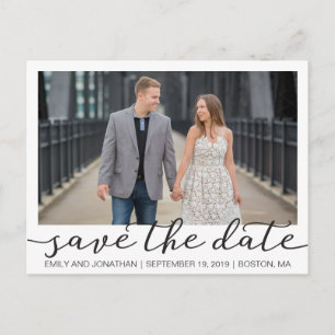Bild Save the Date Postkarte, Foto Weiße Grenze Postkarte