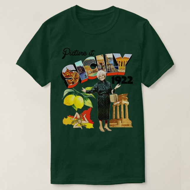 Bild Sizilien 1922 Postkarte T-Shirt (Design vorne)