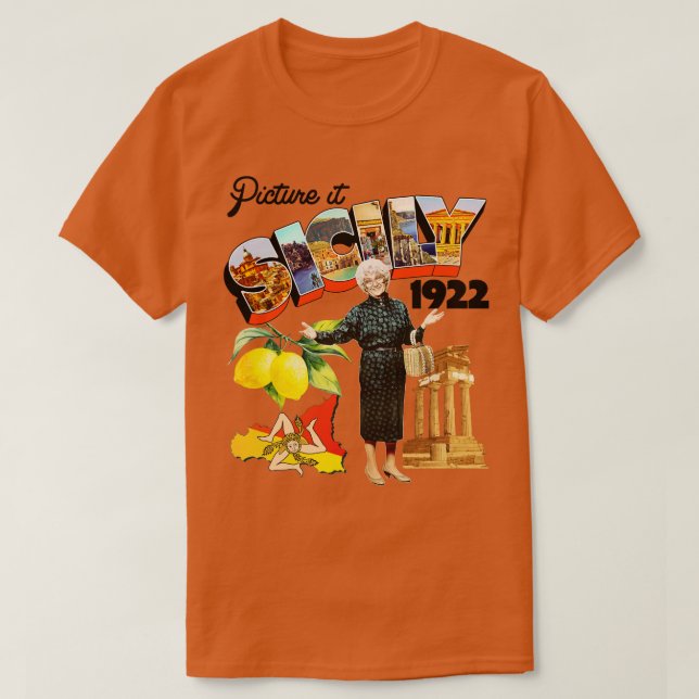 Bild Sizilien 1922 Postkarte T-Shirt (Design vorne)