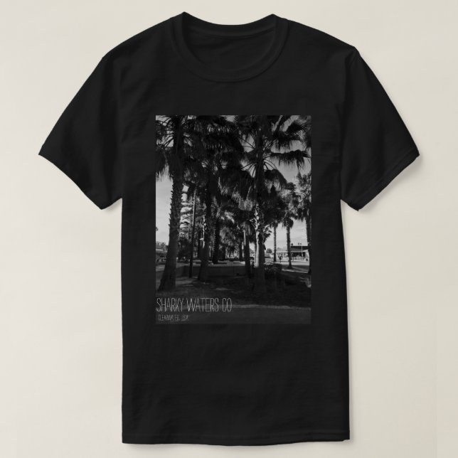 Bild-T-Shirt der Clearwater Palme-B&W T-Shirt (Design vorne)