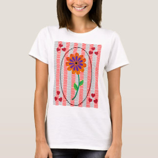 Bild von Blume und Herz im Abstrakten Hintergrund T-Shirt