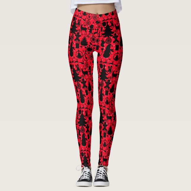 Bild von Christmas Red BG Leggings (Vorderseite)