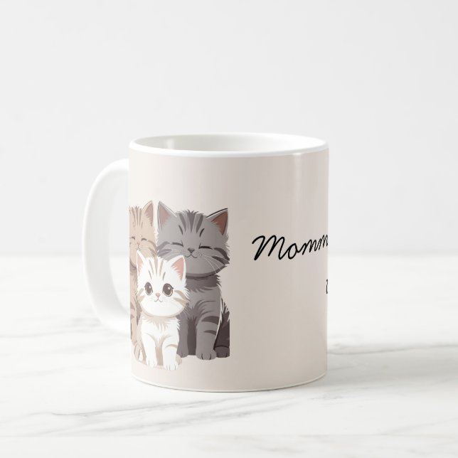 Bild von drei Katzen, Zwillinge, Kaffeetasse (Vorderseite Links)