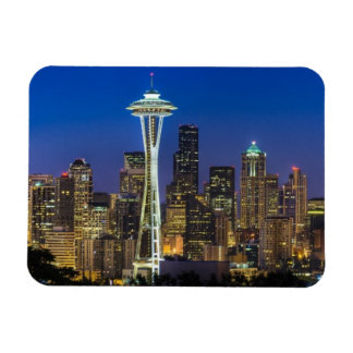 Bild von Seattle Skyline in den Morgenstunden. Magnet
