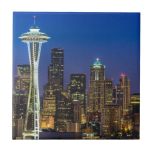 Bild von Seattle-Skylinen in Morgenstunden Fliese
