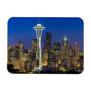 Bild von Seattle-Skylinen in Morgenstunden Magnet