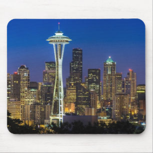 Bild von Seattle-Skylinen in Morgenstunden Mousepad
