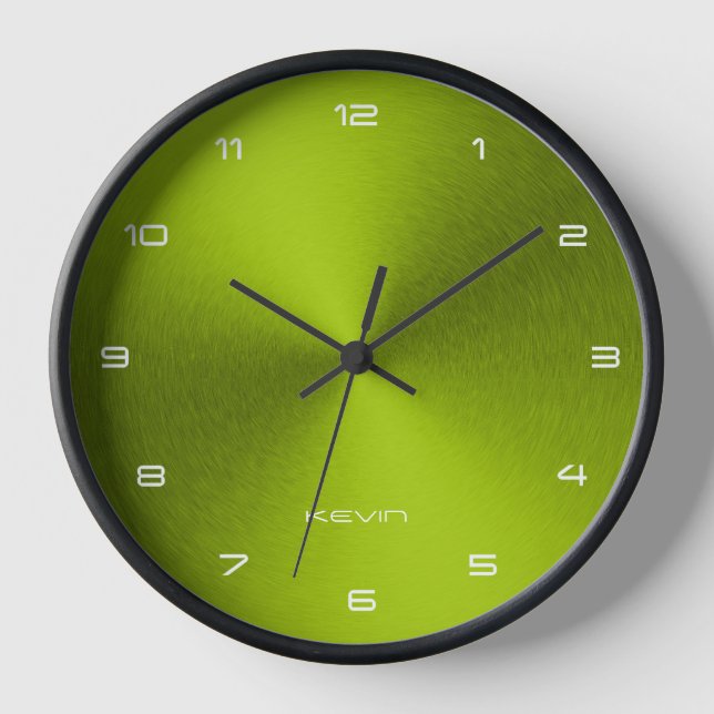 Bild von Shiny Green Metallic Textur Uhr (Vorderseite)