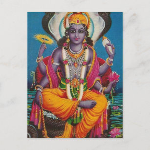 Bild von Vishnu, Gott der Harmonie und Wahrheit Postkarte
