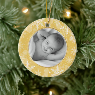 Bild-Vorlage für Gold Snowflake Keramik Ornament