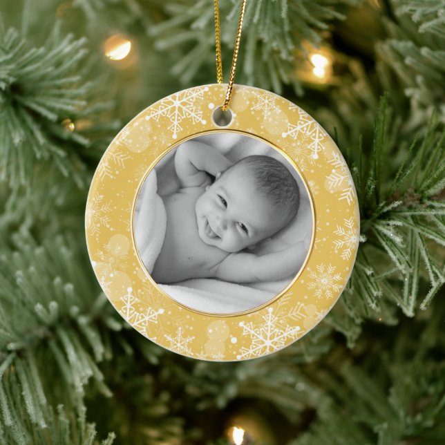 Bild-Vorlage für Gold Snowflake Keramik Ornament (Baum)