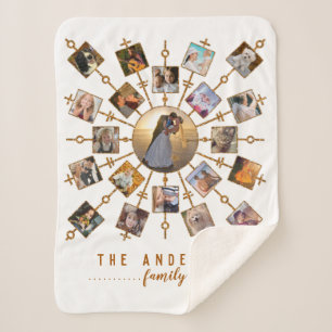 Bild-weißes Gold der Familien-Foto-Collagen-21 + Sherpadecke