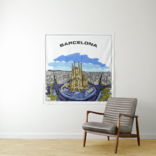Bildband Barcelona Wandteppich
