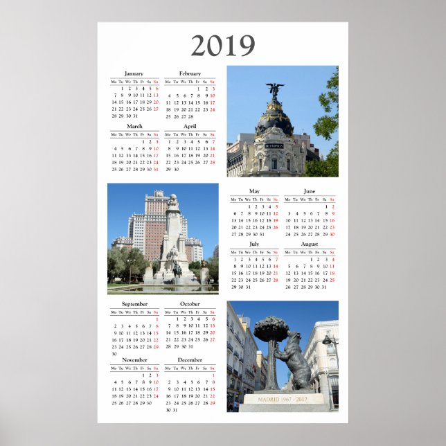 Bilder aus dem Madrider Kalender 2019 Poster (Vorne)
