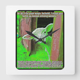 Bilder der Schrift 18 Quadratische Wanduhr